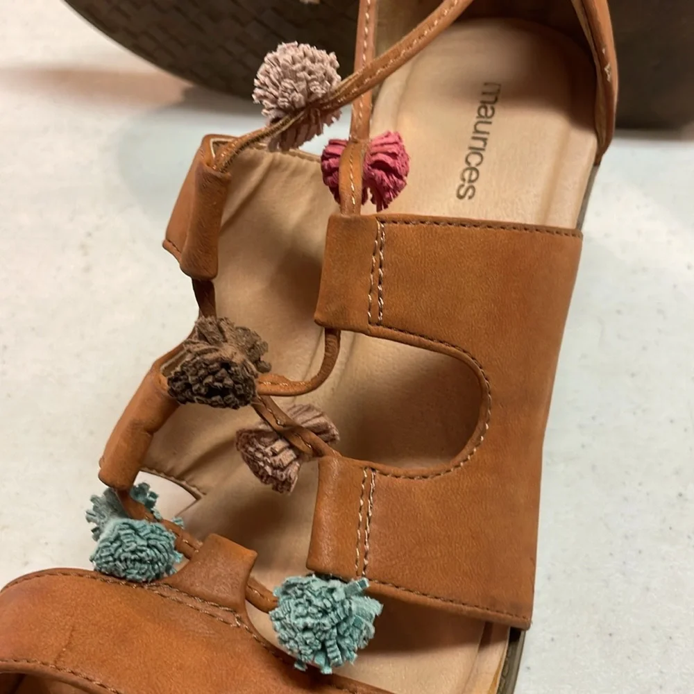 Maurice’s Ember Women's Tan Sandals with Colorful Accents - Picture 6 of 10